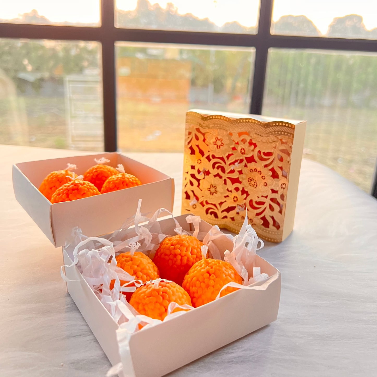 Laddu candle Diwali Pack of 4