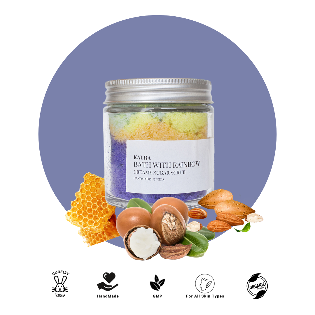 bath with rainbow - exfoliating face/body scrub