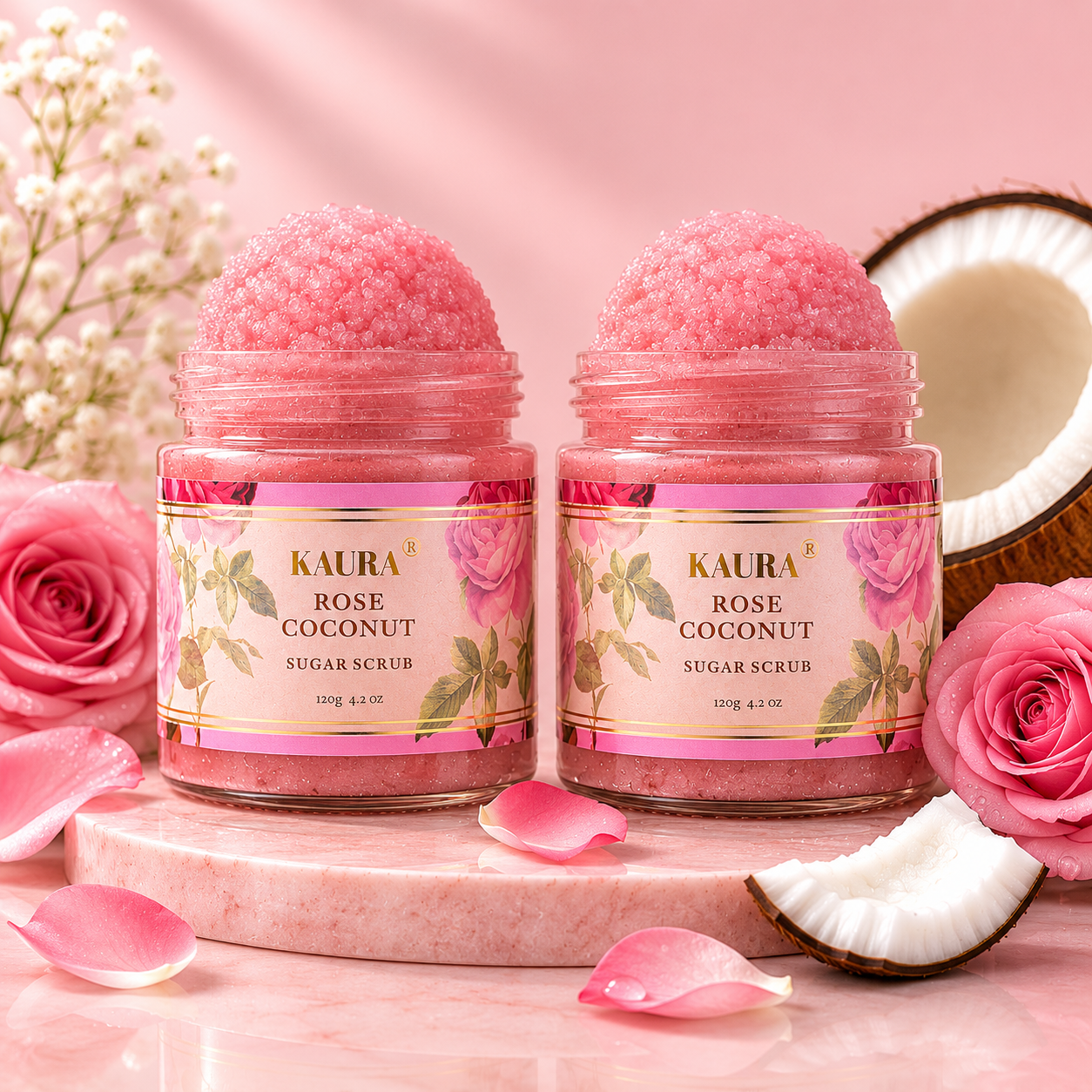 Rose Coconut Sugar Salt Scrub