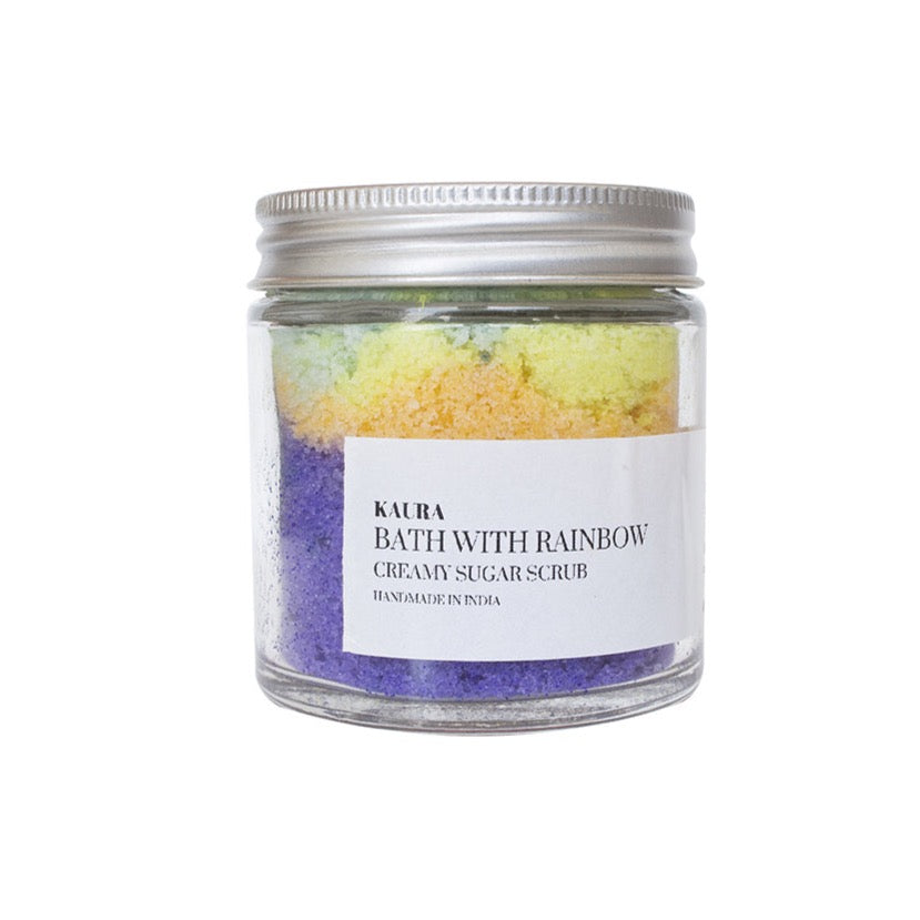 Bath With Rainbow Body Scrub