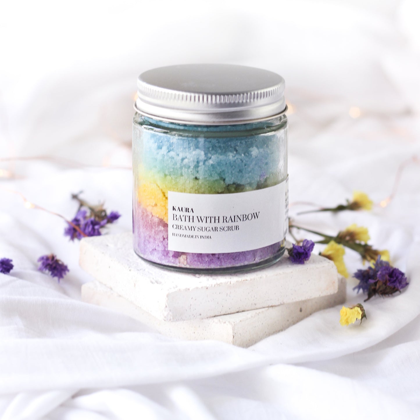 Bath With Rainbow Body Scrub