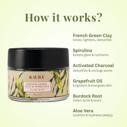 Soothe Mask (French green clay + Spirulina)