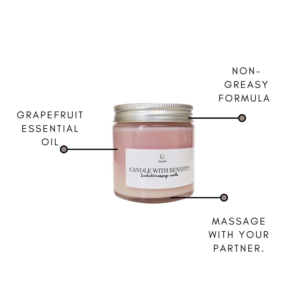 Scented and massage candle with benefits